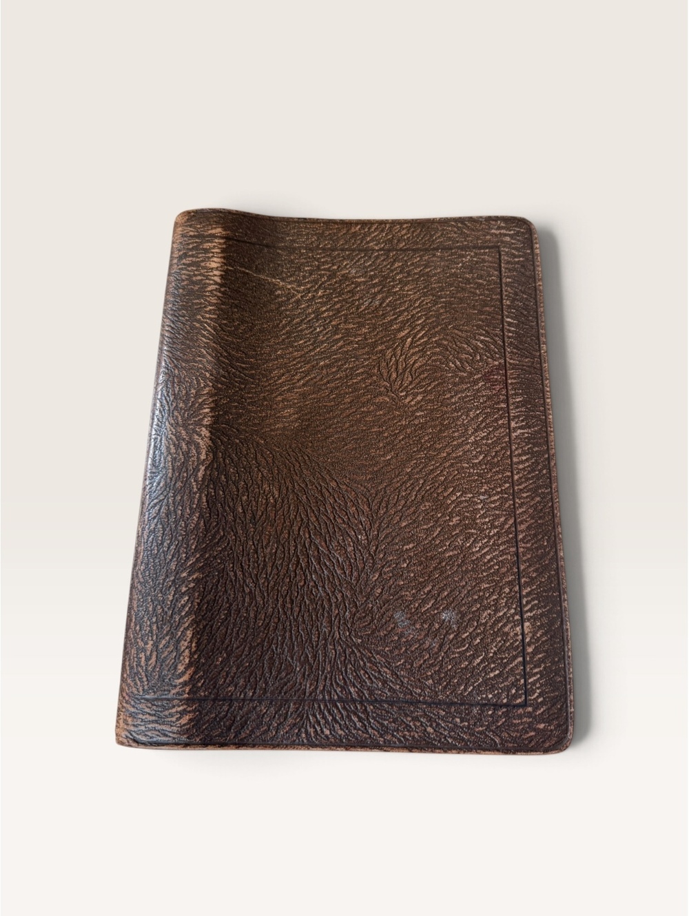 Antique 1920s Irving-Pitt Textured Leather 3-Ring Binder Portfolio - Rare Log